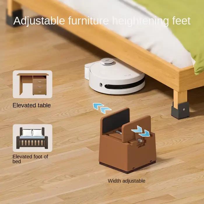 Coussinet de pied rehaussant pour meubles réglable, 4 pièces, 5-10cm, résistant à l'usure, antidérap