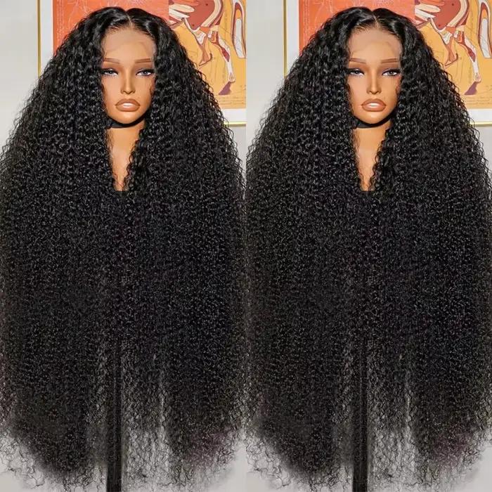 Perruque brésilienne bouclée en cheveux humains naturels, 40 pouces, Loose Deep Wave, avec dentelle