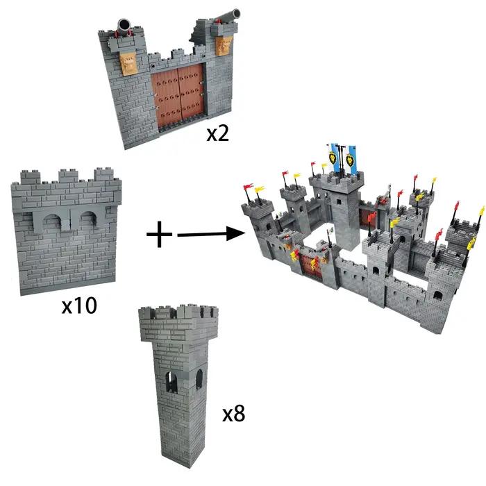 Bloc de construction pour garçon, jouet éducatif, château, forteresse, fort, pour cadeau