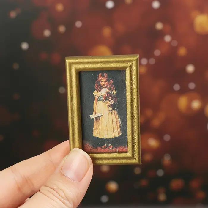 Mini photo murale en résine pour enfants, ornement de maison de courses, photos encadrées vintage, p