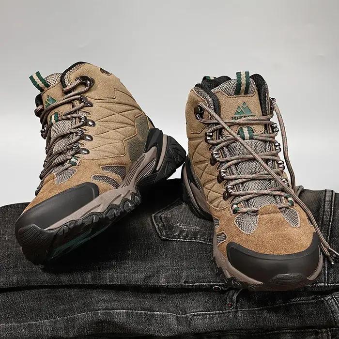 HIKEUP botte de randonnée hommes bottes de plein air daim haut Trekking Sport hommes chaussures impe