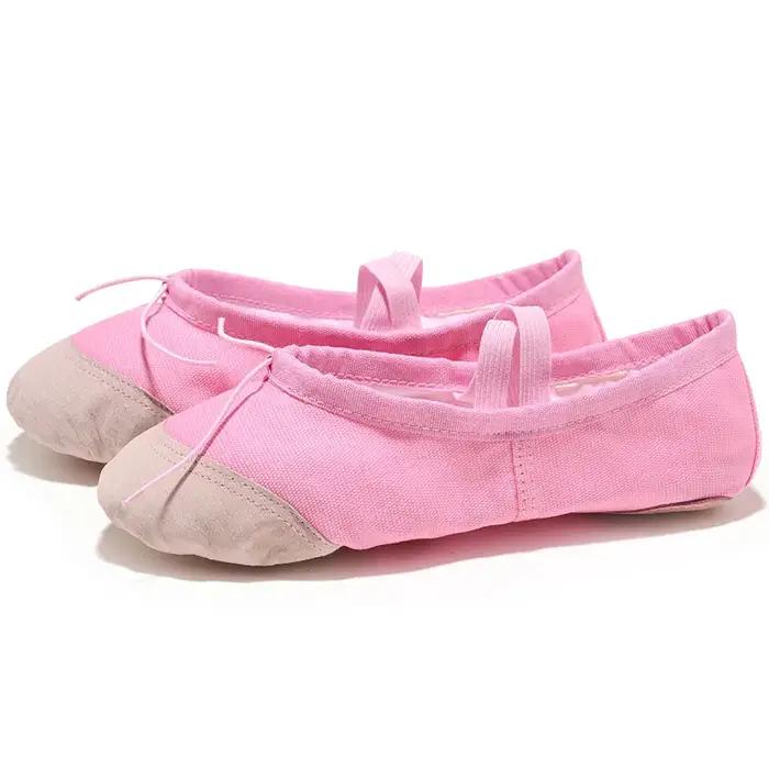 Ballerines en toile à semelle souple pour filles, pantoufles de danse de ballet pour enfants, baller