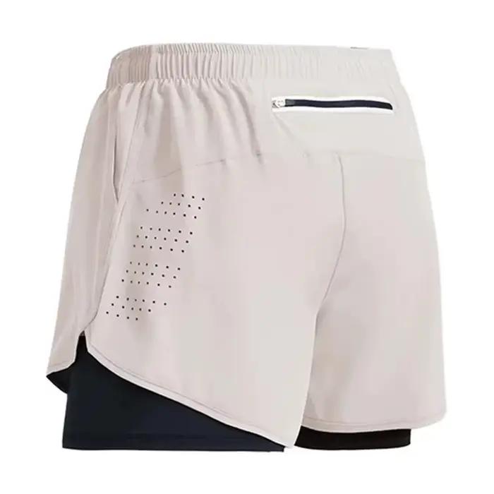 Short de course pour hommes séchage rapide Fitness ventiler Double couche Shorts hommes nouveau Spor