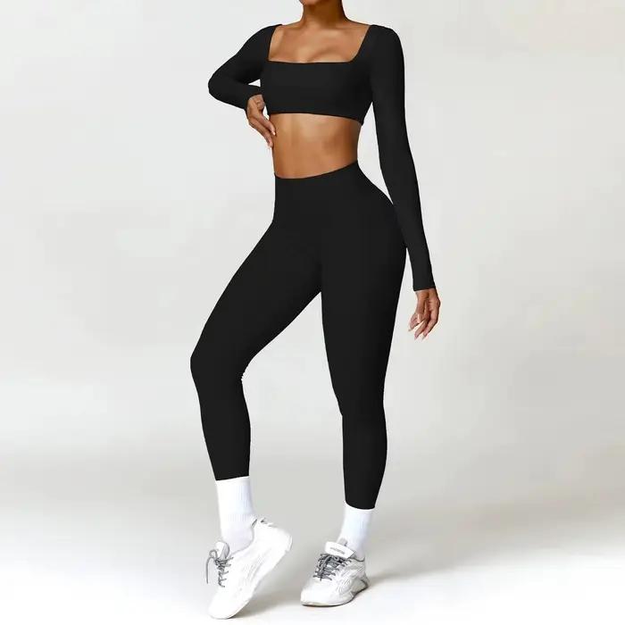 Costume de yoga 2 pièces femme - Ensemble sport séchage rapide pour running et entraînement