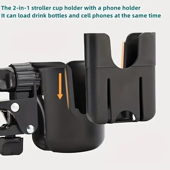 Porte-gobelet universel pour poussette avec support de téléphone, porte-bouteille pour fauteuil roul