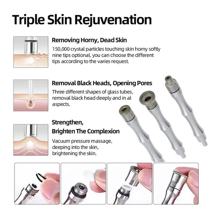 Machine de beauté 3 en 1Diamond MicrodermDelhi, vaporisateur d'eau, extinction sous vide, anti-rides