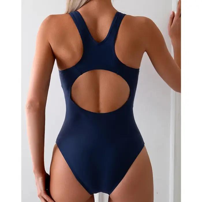 Été Sexy une pièce maillots de bain fermé femmes maillots de bain sport pour vêtements de natation c