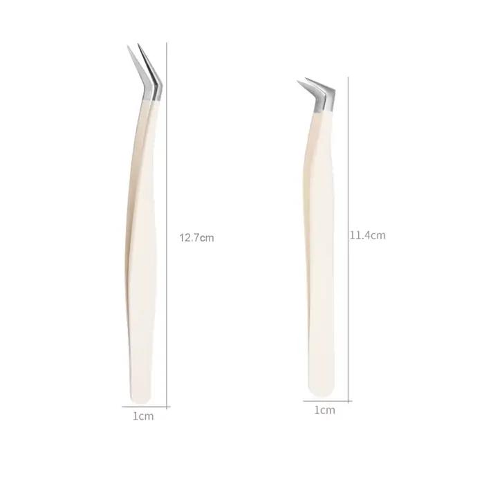 Pince à épiler pour extensions de cils en acier inoxydable, haute qualité, couleur or rose, tous les
