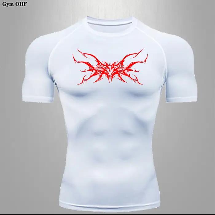 Homme Compression t-shirt salle de sport Fitness entraînement course séchage rapide chemise de sport