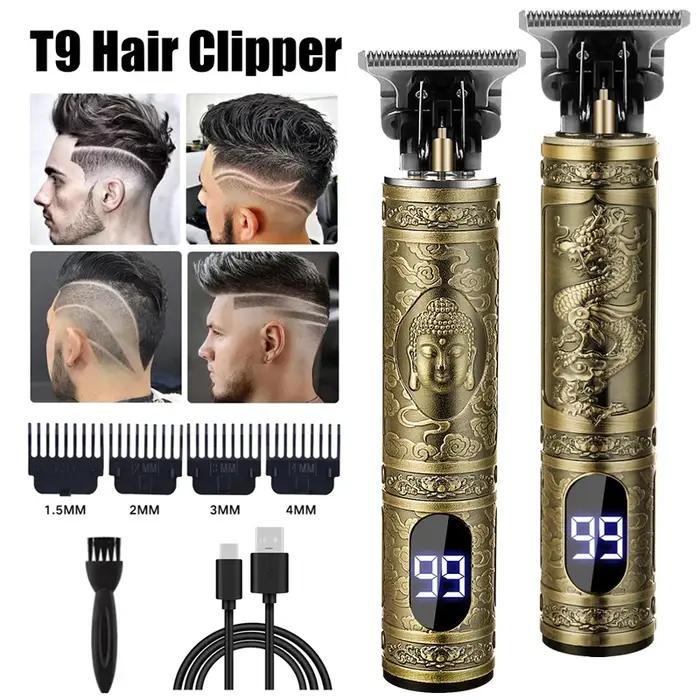 T9 Vintage barbe rasoir électrique Machine de coupe de cheveux voyage sans fil rasoir tondeuse USB c