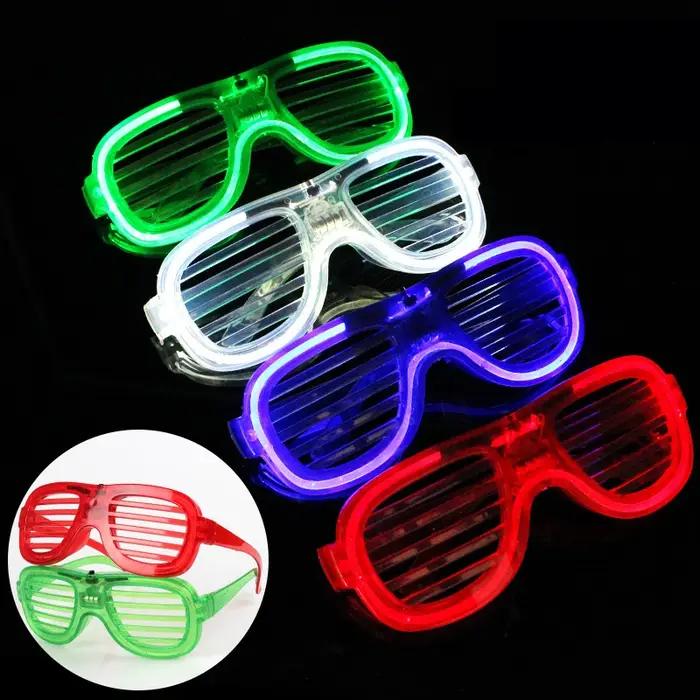 Lunettes de soleil néon phosphorescentes pour fête d'anniversaire et de mariage, lumière LED, faveur