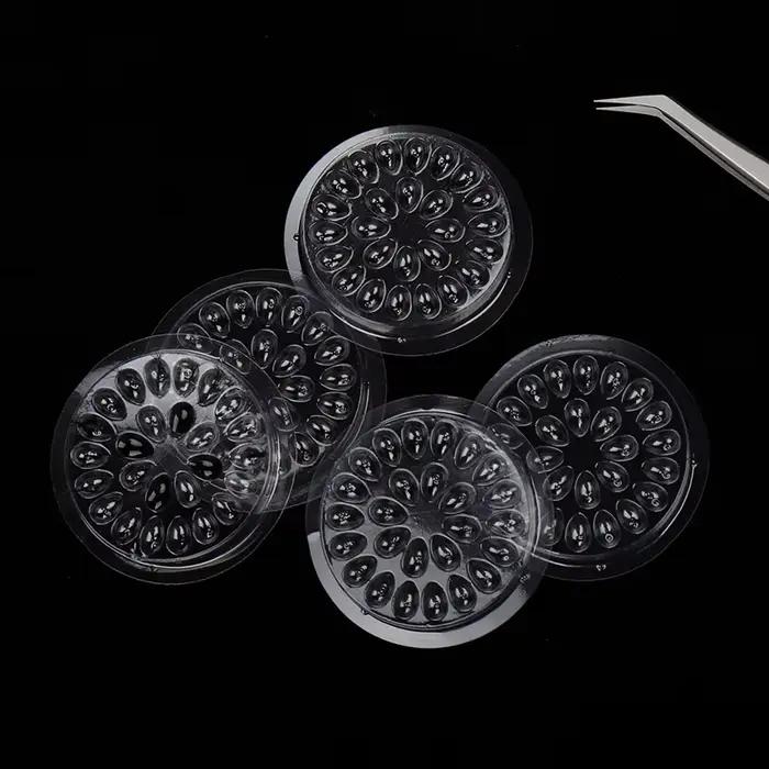 Palette de colle jetable pour extensions de cils, 100 pièces, tampons de colle, support en plastique