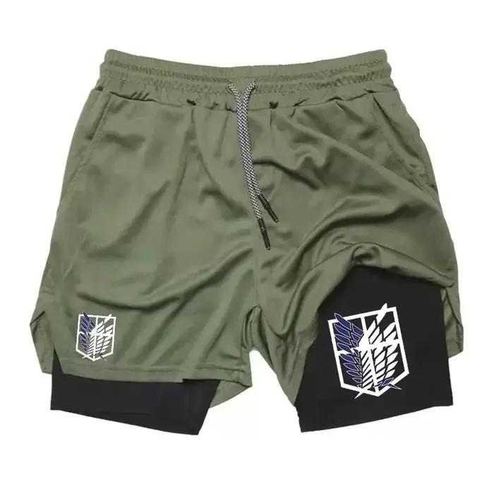 Nouveaux shorts de sport 2-en-1 pour hommes, respirants, décontractés, pour le jogging, l'été, avec