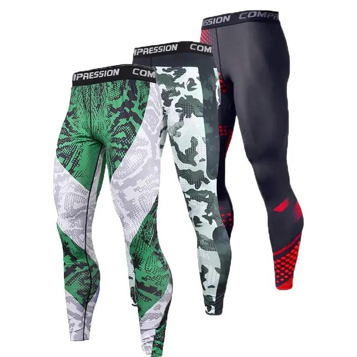Pantalons de Compression pour hommes, vêtements de sport, Legging d'entraînement, pantalons slim, co