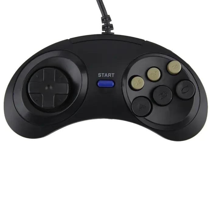 Manette de jeu filaire universelle pour SEGA MD2, contrôleur classique, 6 boutons, télécommande, PC
