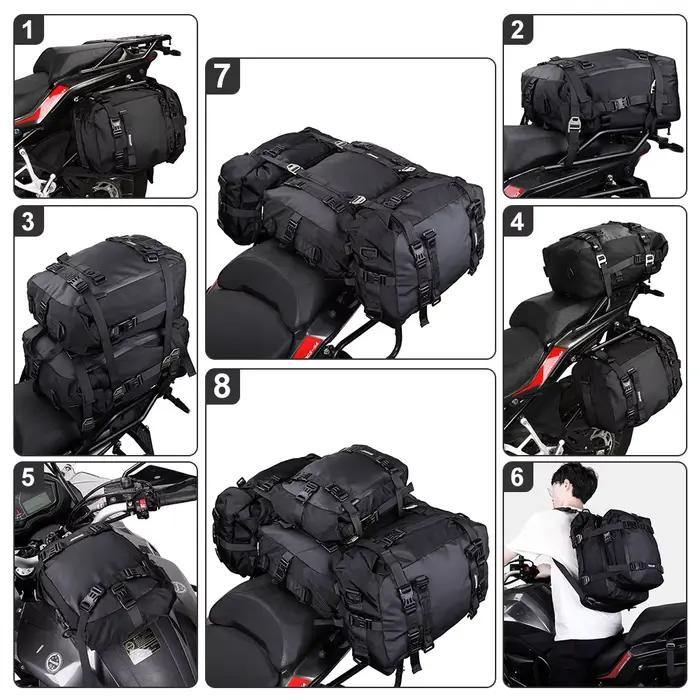 Rhinowalk sac de siège arrière de moto 10/20/30L étanche multifonctionnel selle côté sac à bagages s