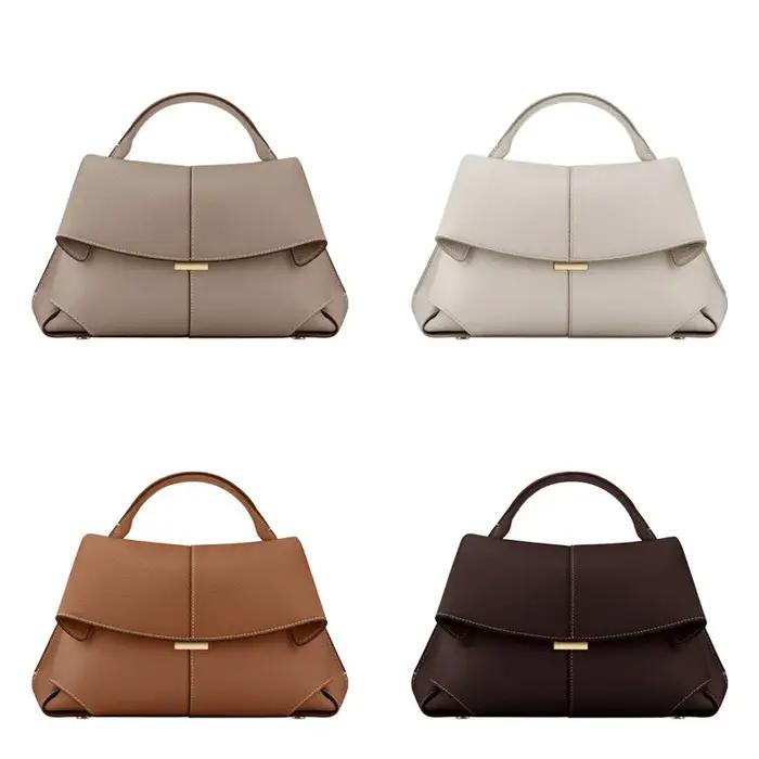 Nouveau sac à main en cuir véritable pour femmes, sac fourre-tout de luxe en cuir de vachette, sac à
