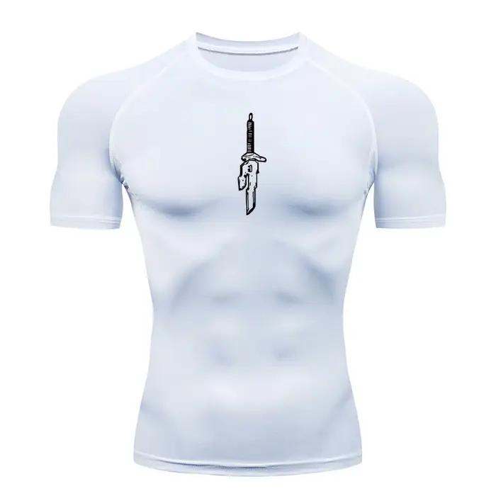 T-shirt compression homme anime graphique - Haut sportif séchage rapide protection éruptions