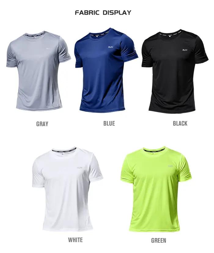 T-Shirt de Sport multicolore à manches courtes, séchage rapide, maillots de gymnastique, chemise de