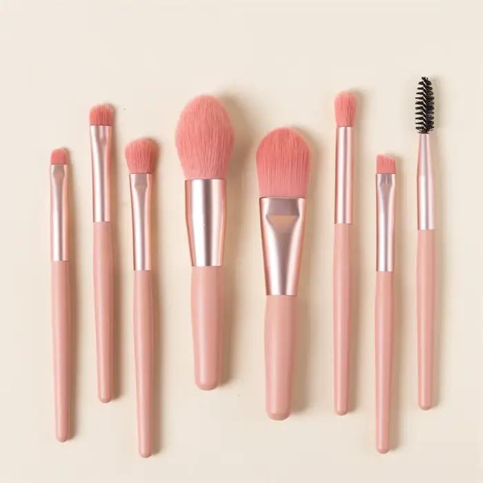 Ensemble de pinceaux de maquillage doux et moelleux, 8 pièces, pour fond de teint, Blush, poudre, fa