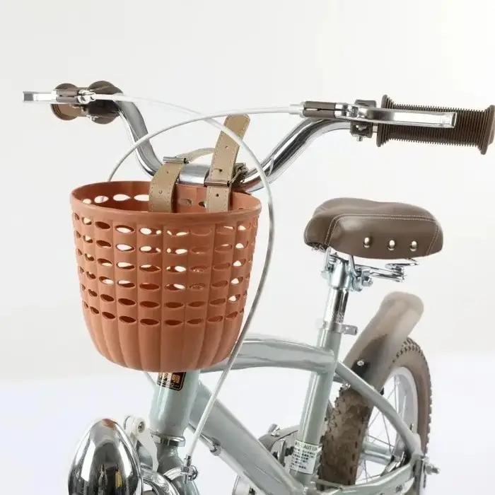 Panier de vélo pour enfants, panier de rangement durable avec sangles réglables en PU, panier de guidon pour enfants, filles, cyclisme en plein air, tout-petits