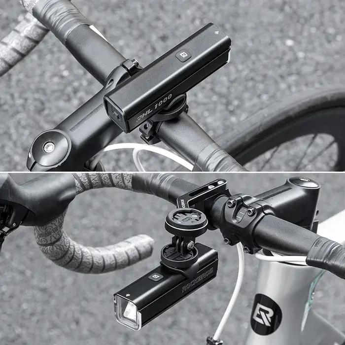 ROCKBROS – lumière de vélo 1000lm 4500mAh, lampe de poche IPX6, feu avant en aluminium, charge de Ty