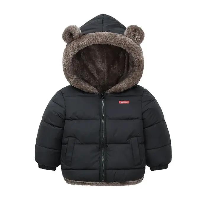 Bébé garçons filles veste à capuche vêtements d'extérieur en coton manteau polaire épais pour enfant