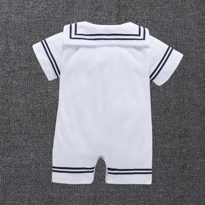 Nouveau-né bébé garçon vêtements combishort marin marine barboteuse à manches courtes combinaison Co