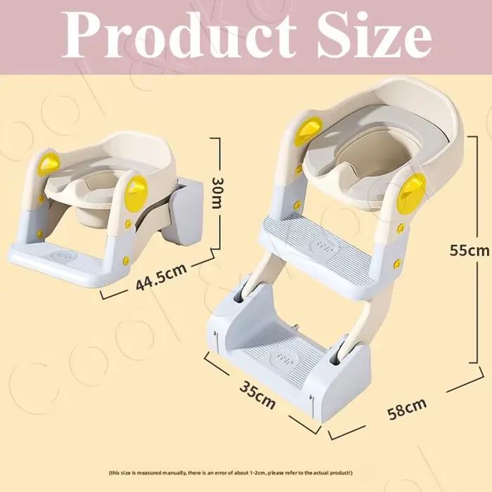Siège d'apprentissage de la propreté 2-en-1 tout-en-un, marchepied de toilette pliable pour tout-pet
