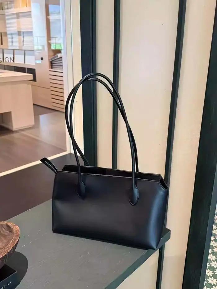 【Sac fourre-tout à longue poignée】 Sac à bandoulière en cuir de veau véritable importé de la série R