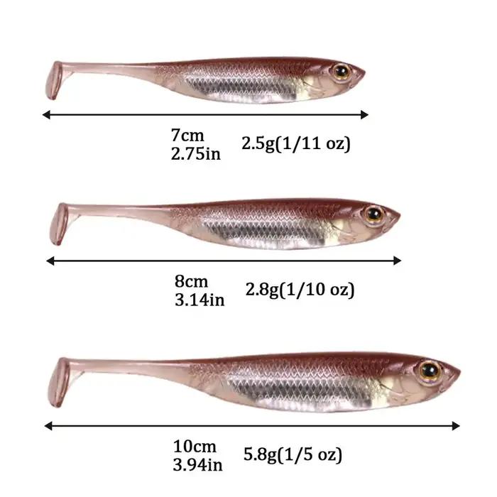 Leurres souples de pêche 7cm 8cm 10cm alose pêche ver nageurs Silicone leurre souple pour carpe bar