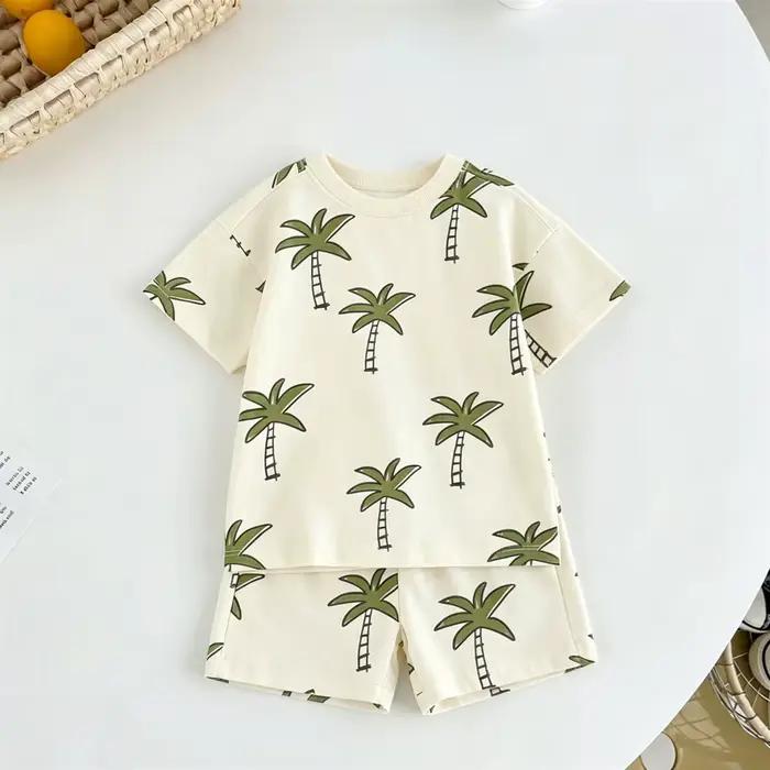 Ensemble de survêtement mode pour enfant t-shirt noir et short d été tenue à col rond pour bébés garçons et filles ensemble short à manches courtes pour activités quotidiennes sorties familiales et occasions spéciales
