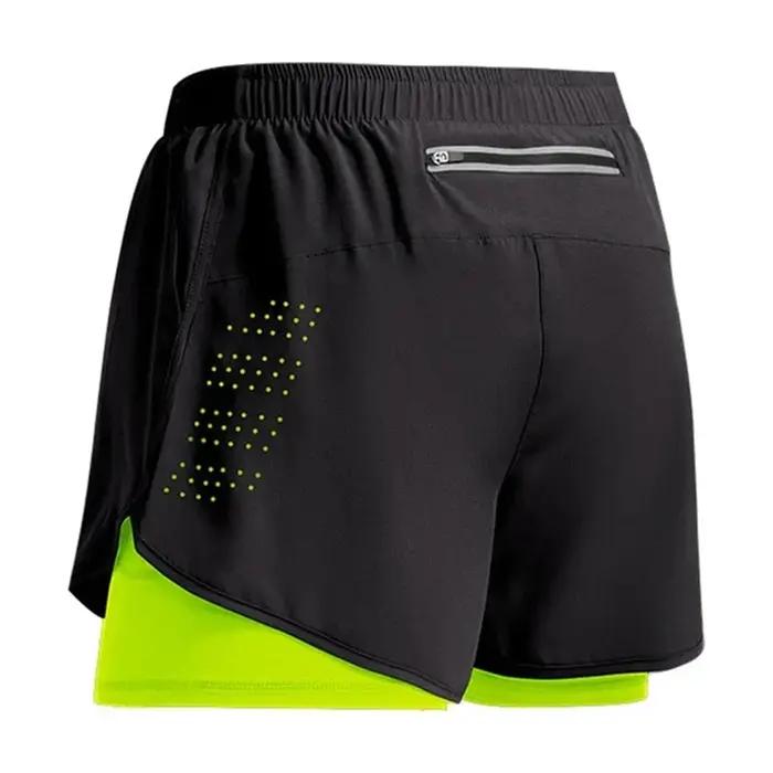 Nouveaux Shorts de Sport hommes vêtements de Sport 2 en 1 pantalons courts Double pont bas de plage