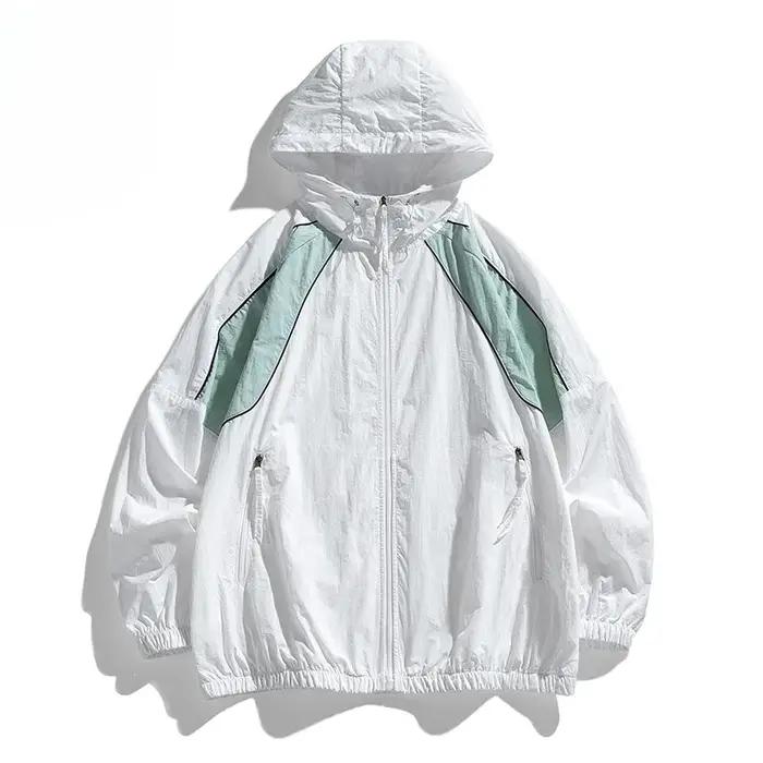 Veste coupe-vent imperméable Harajuku unisexe, veste à capuche de protection solaire d'été, vêtement