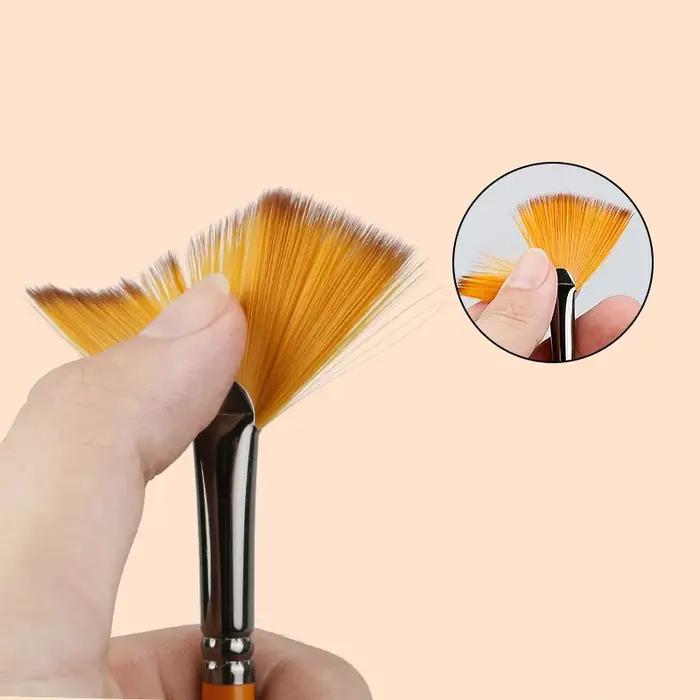 Brosse en forme d'éventail pour poterie, cheveux doux, bonne Absorption d'eau, bricolage, brosse de