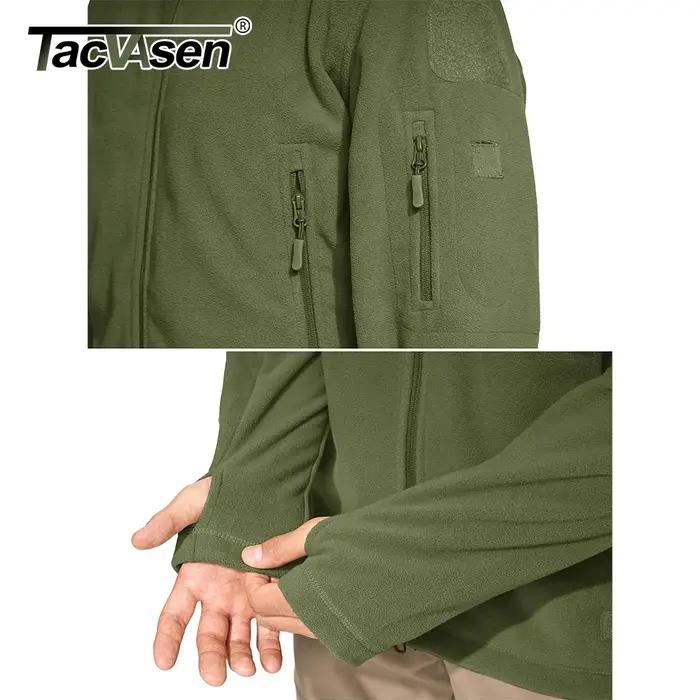 TACVASEN Veste polaire à capuche pour homme automne hiver chaud fermeture éclair complète randonnée