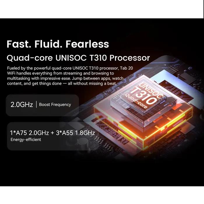 Tablette Blackview Tab 20 WIFI 10,1'' HD+ IPS Display Widevine L1 4 Go 64 Go Unisoc T310 Android 15