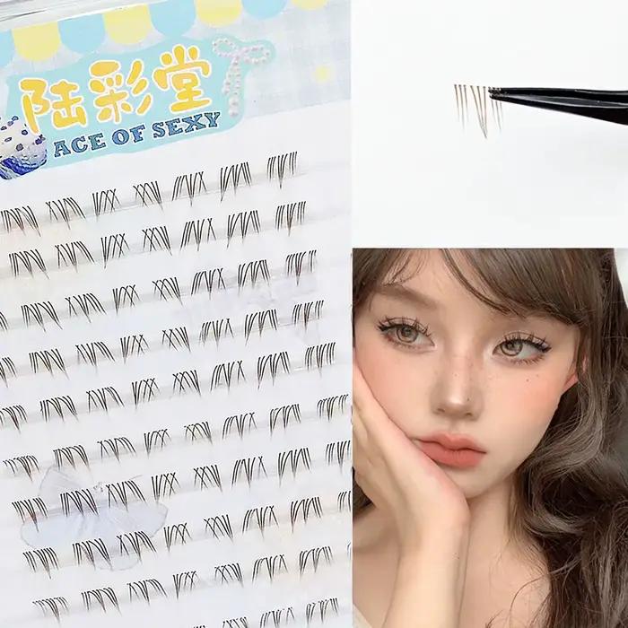6-7mm Air cils inférieurs fée faux cils segmenté naturel sous cils Manga bas cils maquillage cils ou