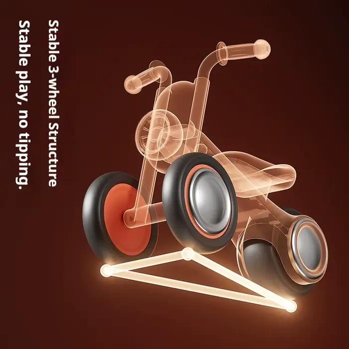 Vélo d'équilibre pour enfants sans pédales, trotteur pour tout-petits avec lumières LED avant, musique, roues silencieuses anti-basculement pour bébés de 1 à 3 ans