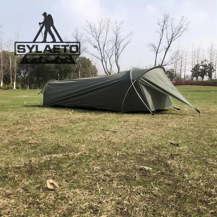 Tente bivy 1 personne pour le camping, la randonnée, la couleur verte de l'armée