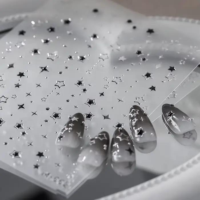 Autocollant pour ongles bronzants, adhésif Transparent sur le dos, pour Nail Art, Cool, étoile à cin