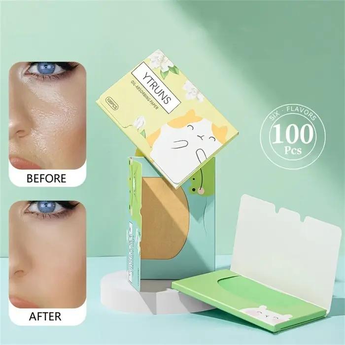 Papier absorbant d'huile parfumée pour hommes et femmes, thé vert, gardénia, camomille, µ, rose, cha