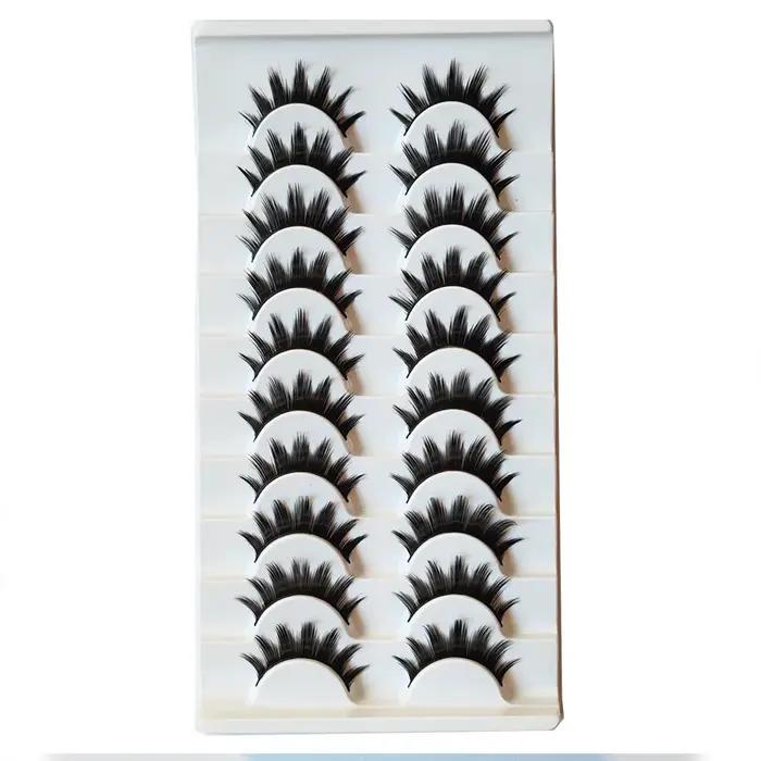 Faux cils de vison longs faits à la main, cils d'apparence spectaculaire, outils cosmétiques, maquil