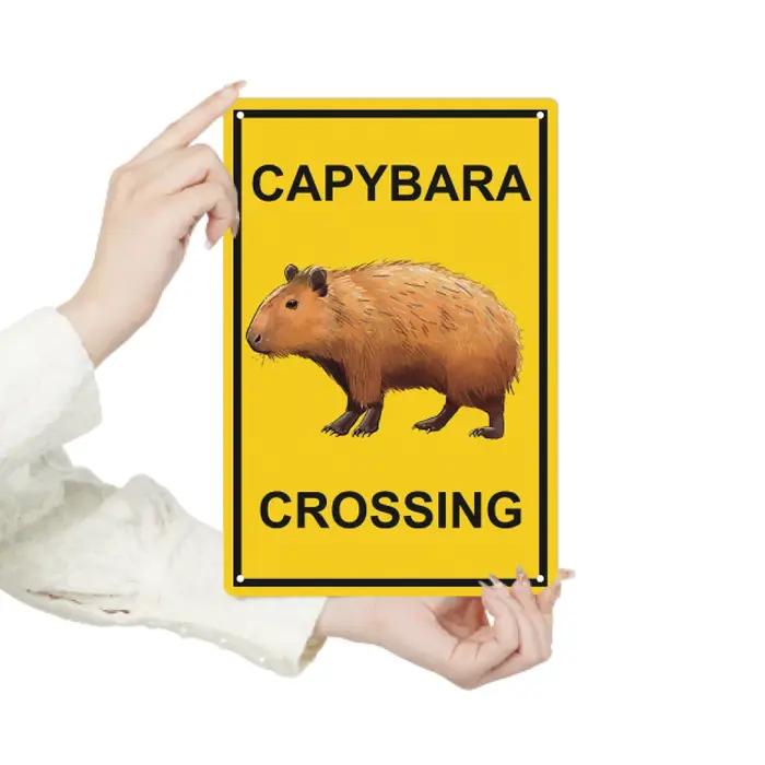Putuo Decor-Panneau en métal Capybara, affiche d'art mural vintage 18, 7.8x11.8, 1 pièce, pour la ma