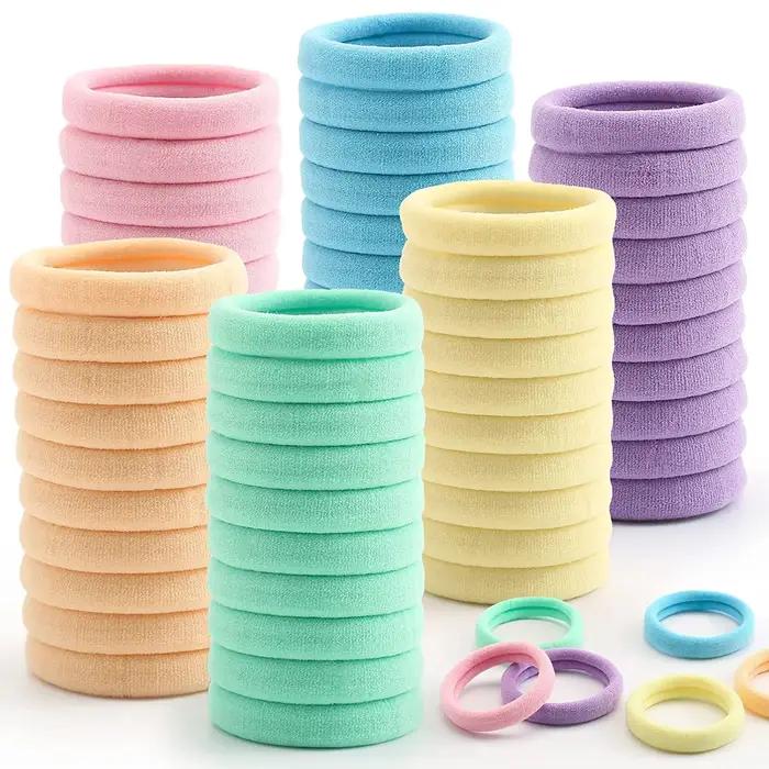 50 pièces femmes filles bandes de cheveux élastiques 4cm attaches de cheveux bandes de caoutchouc en