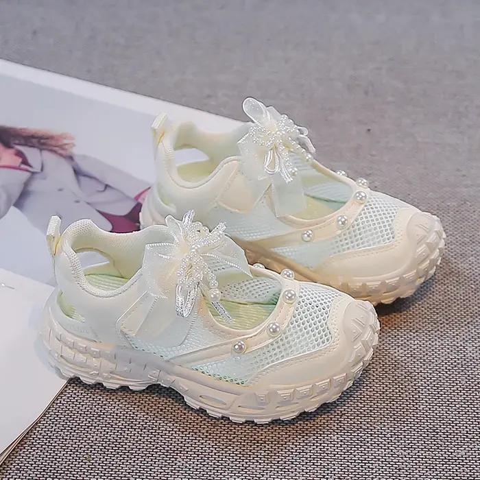 Sandales d'été pour enfants, respirantes, en maille, pour filles, antidérapantes, à la mode, style p