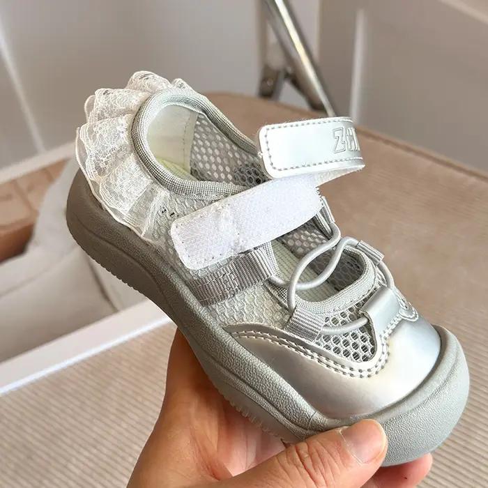 Chaussures de princesse pour filles, baskets en dentelle, chaussures Mary Jane à semelle souple pour