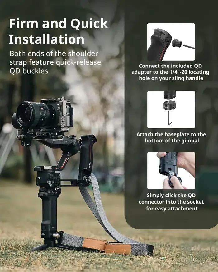 SmallRig – sangle d'épaule réduisant le poids, pour DJI RS 3 / RS 3 Pro / RS 4 /RS 4 Pro, fixation e