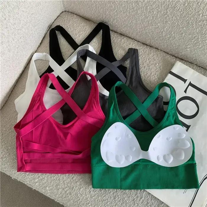 Soutien-gorge de sport Sexy soutien-gorge de Yoga haut de fitness femmes sans couture soutien-gorge