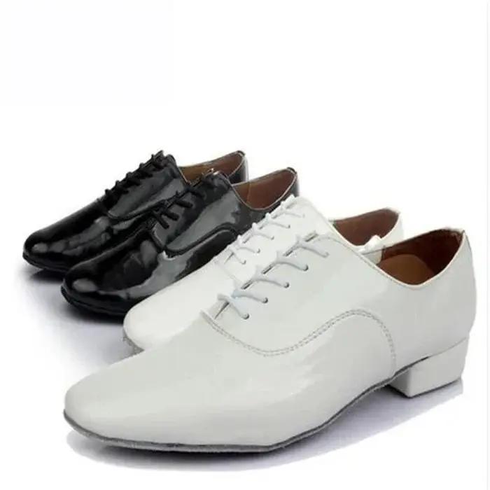Chaussures Danse Latine Homme Talon 2.5cm Noir et Blanc - Chaussures Tango Salsa Jazz Professionnelles
